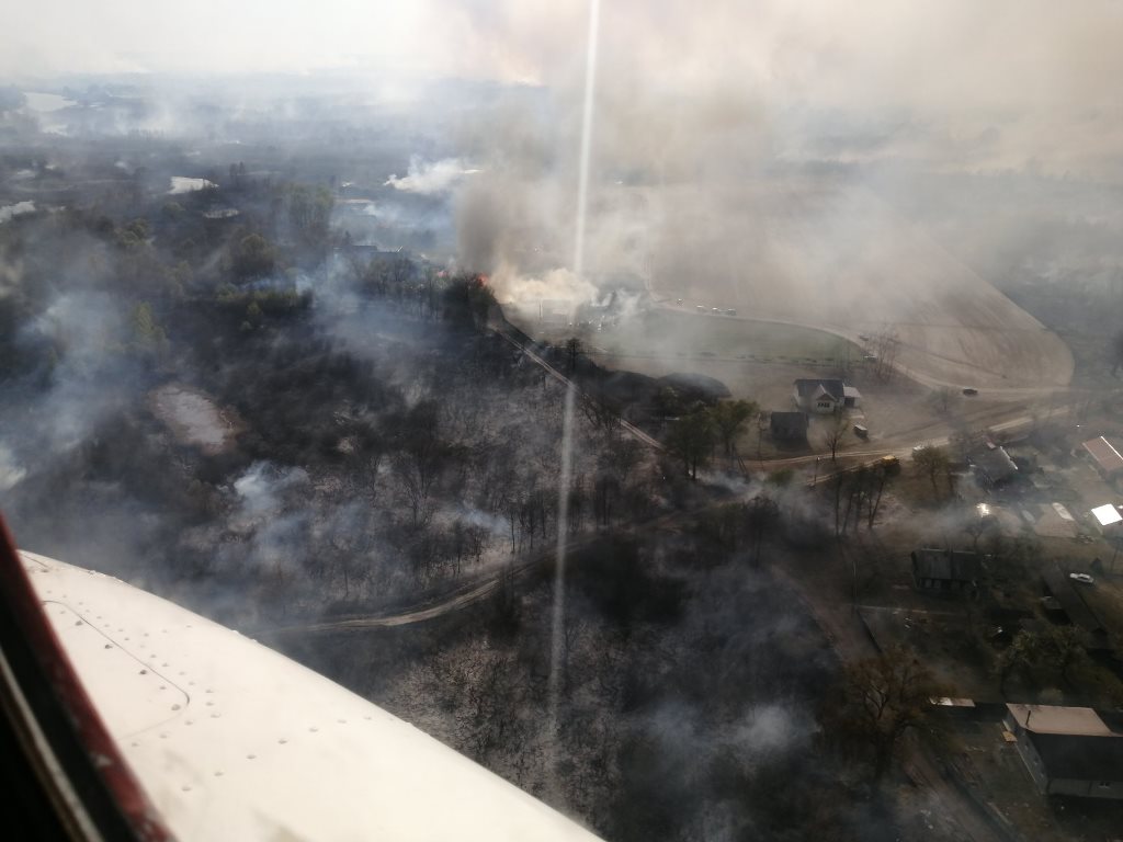 Пожар экосистемы в Петриковском районе
